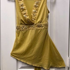 Sheer sleeveless top with sequence